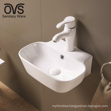popular design white modern bathroom sanitary wall mount sink